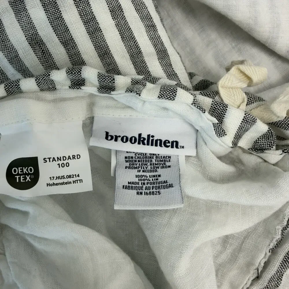 NWOT Brooklinen Washed Linen 2-Sided Duvet Cover Charcoal Chambray Full/Queen